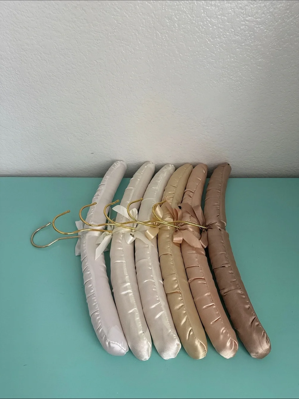 Satin padded heavy duty hangers-set of 6ct. in natural ombré colors-brand new.
